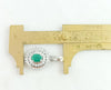1 carat Vintage Style Oval Emerald Pendant with Diamond Halo in 14K Gold