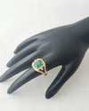 4.10 carat Emerald Cut Natural Emerald And Diamonds Vintage Split Band Ring in 14K Gold
