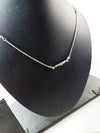 Natural Emerald & Diamond Baguette Necklace in 14K Solid Gold Fine Gift for Her
