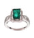 3.20 Carats Natural Emerald Twisted Emerald And Diamond Engagement Ring