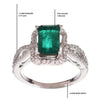 3.20 Carats Natural Emerald Twisted Emerald And Diamond Engagement Ring
