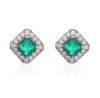 1.90 carat Octagon cut natural emerald earrings for woman's 14k solid gold earrings gift for woman's