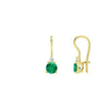 1.50 carat Real Emerald and Diamond Dangle Earrings in 14K Gold Minimalist Leverback Design