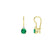 1.50 carat Real Emerald and Diamond Dangle Earrings in 14K Gold Minimalist Leverback Design