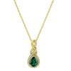 1.30 carat Infinity Teardrop Natural Emerald Pendant with Diamond Accents in 14K gold