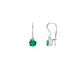 1.50 carat Real Emerald and Diamond Dangle Earrings in 14K Gold Minimalist Leverback Design