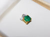 Natural Emerald Cut Square Green Gemstone Pendant with Diamond Accent