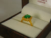 Elegant 3.50 carat Cushion Cut Natural Emerald And Diamond Statement Ring In 14K Gold