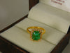 Elegant 3.50 carat Cushion Cut Natural Emerald And Diamond Statement Ring In 14K Gold