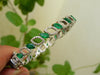 14k Gold Zambian Emerald and Diamond Bangle Bracelet