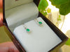 1.50 carat Real Emerald and Diamond Dangle Earrings in 14K Gold Minimalist Leverback Design
