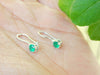1.50 carat Real Emerald and Diamond Dangle Earrings in 14K Gold Minimalist Leverback Design