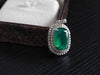 Cushion Cut Natural Emerald and Diamond Halo Pendant in 14K Gold Elegant Birthstone Jewelry