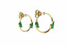 Delicate Elegant Pear Cut Natural Emerald Hoops May Birthstone Jewelry