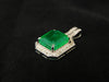 8.10 carat Stunning Natural Emerald Pendant Emerald Cut Green Gem with Diamond Halo Glow