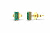 1.50 carat Emerald Cut Natural Emerald Green Stud Earrings Gold Minimalist Style