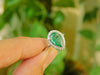 Pear Shape 2.90 carat Natural Emerald And Diamond Engagement Ring 18K Solid Gold May Birthstone Ring (Copy)