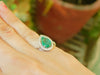 Pear Shape 2.90 carat Natural Emerald And Diamond Engagement Ring 18K Solid Gold May Birthstone Ring (Copy)