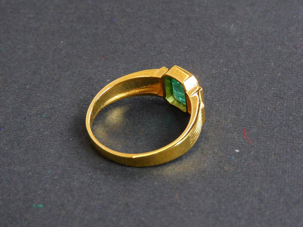 2.80 Carats Natural Emerald Men's Ring In 18K Solid Gold Men's Wedding Emerald Cut Mens Ring