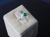 Natural Emerald Ring with Leaf Pattern Band Promise Ring in 14k Gold 1.10 carat Emerald Wedding RIng