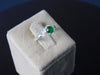 Natural Emerald Ring with Leaf Pattern Band Promise Ring in 14k Gold 1.10 carat Emerald Wedding RIng