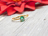 14k Solid Gold Emerald Ring: Octagon Solitaire Design - May Birthstone Ring