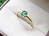 14k Solid Gold Emerald Ring: Octagon Solitaire Design - May Birthstone Ring