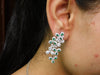 2.50 Teardrop Natural Emerald Diamond Flower Dangle Earrings Elegant Statement Design