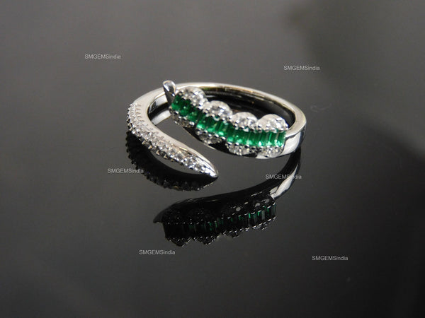 Sophisticated Baguette and Diamond Statement Ring in 14k Solid Gold -Luxurious Glamour!