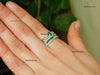 0.90 carat Natural Emerald Baguettes And Diamond Double chain Band Engagement Ring