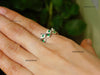 0.35 carat Natural Emerald Double Band Wedding Ring For Women in 14k Solid Gold Engagement Ring