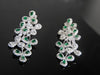 2.50 Teardrop Natural Emerald Diamond Flower Dangle Earrings Elegant Statement Design