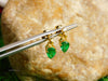 1.90 carat Pear Shape Natural Emerald and Diamond 14k Gold Stud Earrings