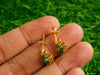 1.90 carat Pear Shape Natural Emerald and Diamond 14k Gold Stud Earrings
