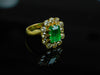 2.10 Carats Emerald Cut Natural Emerald and Diamond Engagement Ring For Women Anniversary Gift