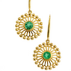 2.10 carat Sun Halo Natural Emerald Dangle Earrings in 14k Gold – Artisan Boho Luxury