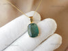10.40 Carat Natural Emerald Pendant: 14k Gold Cushion Cut Gemstone