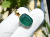 10.40 Carat Natural Emerald Pendant: 14k Gold Cushion Cut Gemstone