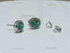1.80 carat Natural Emerald Oval Halo Stud Earring with Screw Back Closure