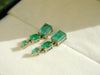 Emerald Cut , Pear Oval Three-Tier Natural Emerald Drop Earrings in 14K Gold