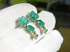 Emerald Cut , Pear Oval Three-Tier Natural Emerald Drop Earrings in 14K Gold