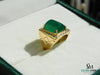 10.50 Carats Natural Emerald Cabochon Sugar Loaf Stone Ring - Valentines Day Men's Gift Ring