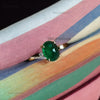 Unique Oval Cabochon Emerald and Diamond Ring 14K Gold Emerald Engagement Ring