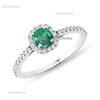 Cushion Cut Natural Emerald 1.10 carat Engagement Ring in 14K Gold Unique Anniversary gift for her
