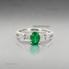 1.20 carat Oval shape Natural Emerald and Diamond Split Shank Ring in 14k Gold Gift for her