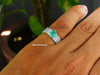 Round Natural Emerald and Diamond Multi-Row Band Engagement Ring in 14K Gold Handmade Fine Gold Jewelry