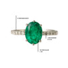 1 carat Oval Cut Natural Emerald and Diamond Ring in 14K Gold Classic Solitaire Design