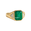 Natural Emerald And Triangle Diamond Ring 10.20 Carats Engagement Ring in 14K gold