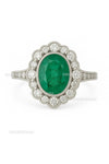 5.80 Carats Oval cut Natural Zambian Emerald And Diamond Engagement Ring in 18K gold