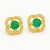 1.40 Carats Natural Emerald round shape Pair earrings for woman's in 14k solid gold Studs earrings